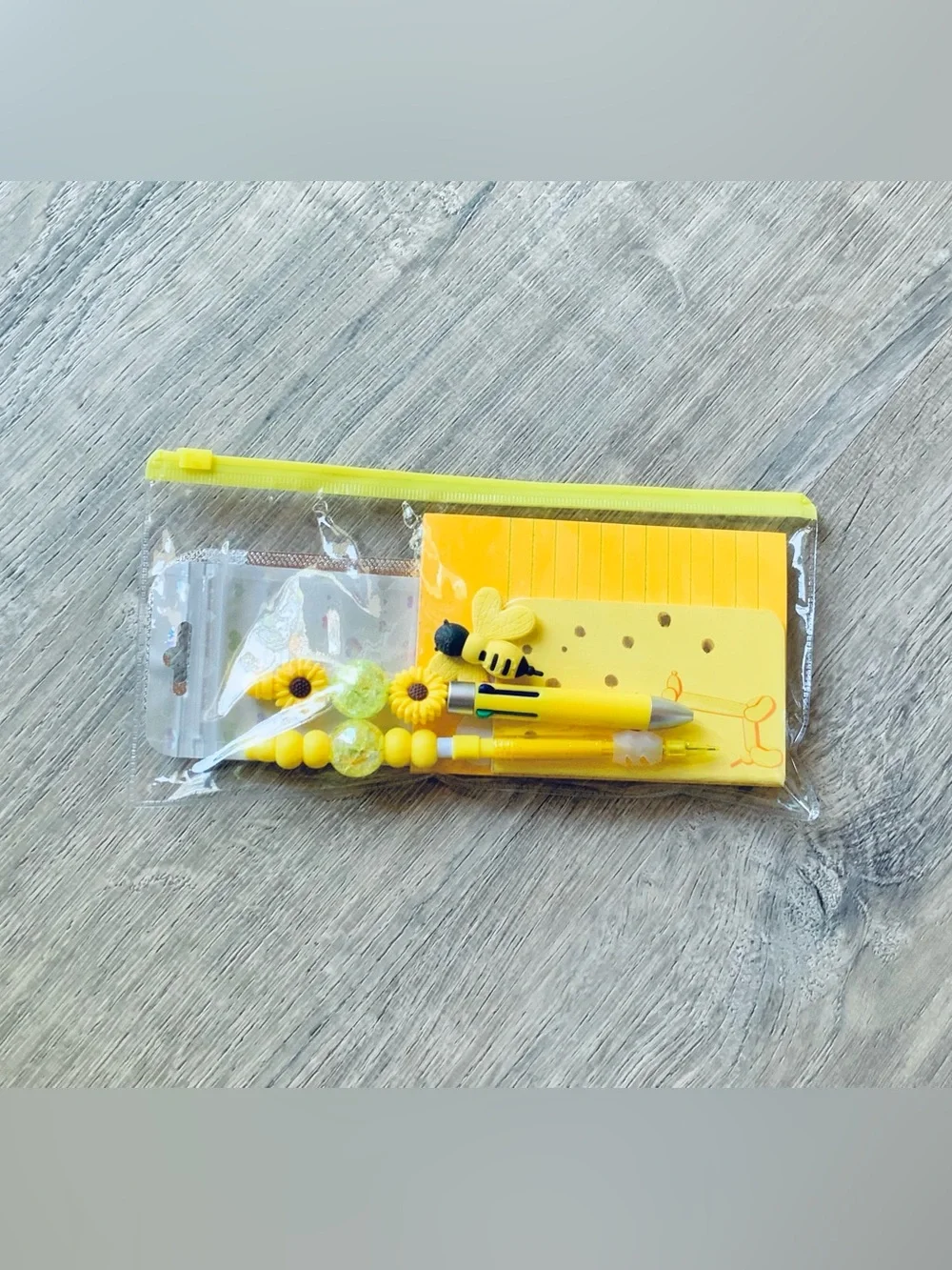 NEW📚 Homemade Crafted Stationery Set w/ Pouch Yellow